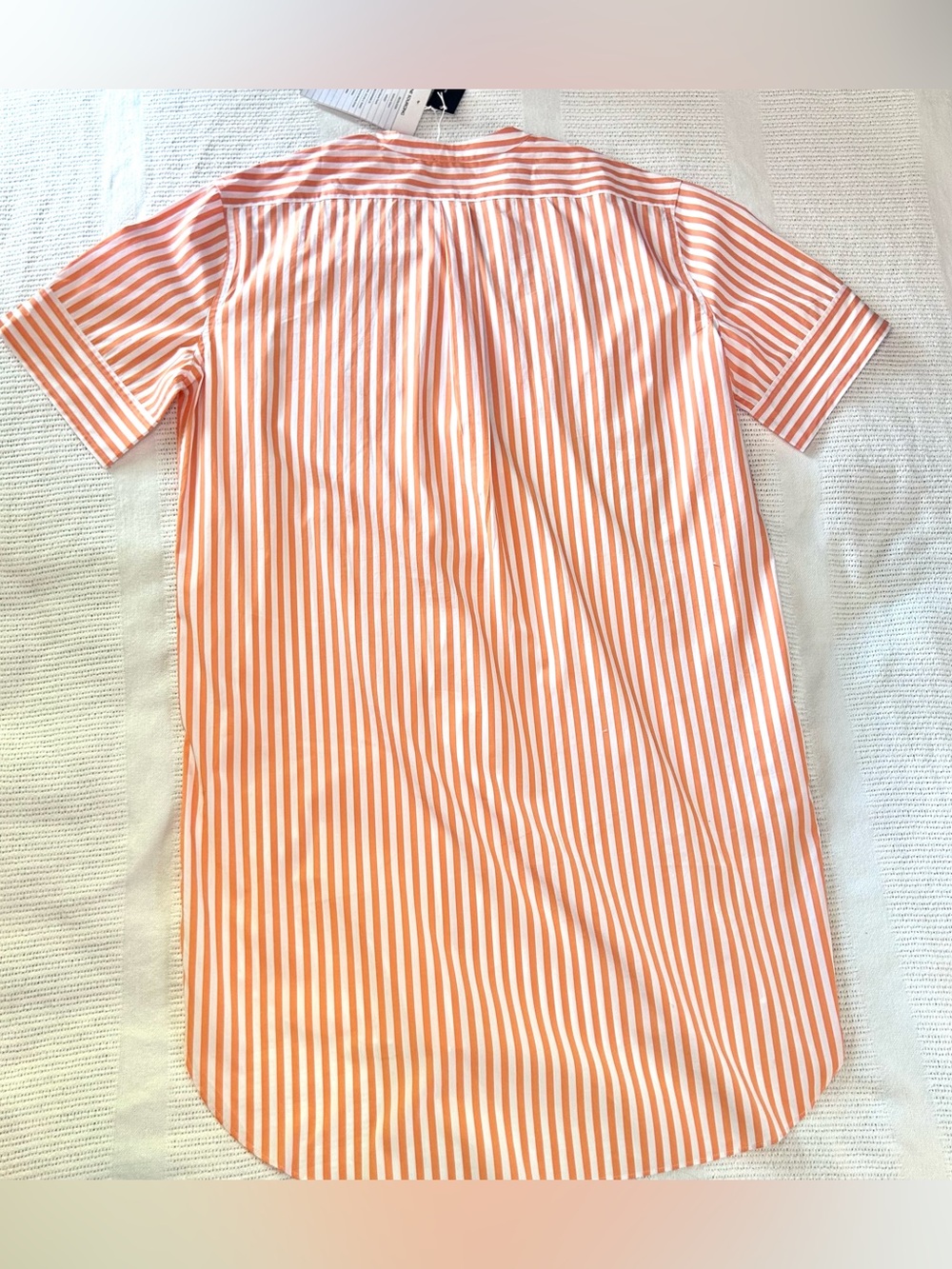 Polo Ralph Lauren Sample Orange Stripe Women’s Large Tunic Shirtdress Cotton - Picture 11 of 11